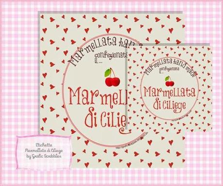 Etichetta Marmellata di Ciliege hand made - Free printable label