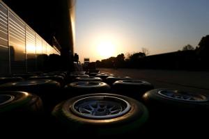 Tyres being prepared before the Chinese Grand Prix