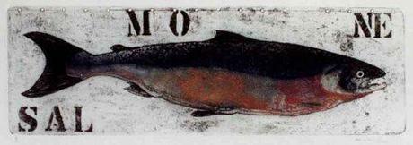 Dominguez - salmone - mostra Acquatica e Pescheria serigrafica