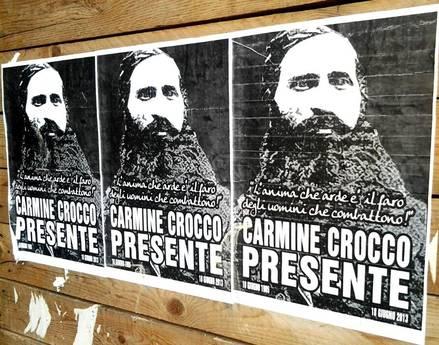 Manifesti in onore di Crocco su muri di Potenza