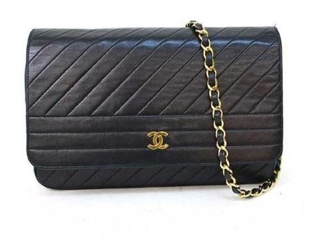 borsa chanel, chanel vintage, Chanel BlackLambSkin Gold Chain Shoulder Flap Bag, borse chanel shop online
