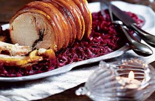 Arrosto di maiale con cavolo rosso