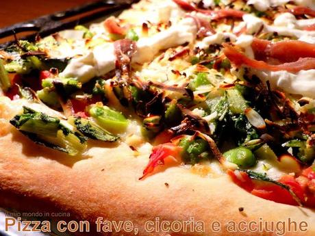 PIZZA CON CICORIA, FAVE E ACCIUGHE