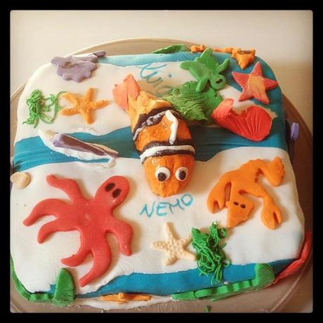 TORTA NEMO fatta con LUIGI per i suoi 3 anni!