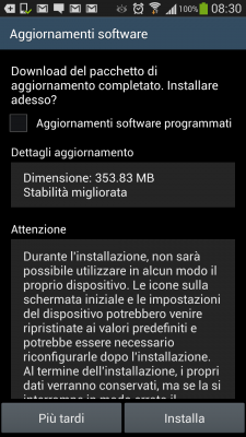 aggiornamento galaxy s4 I9505XXUBMEA