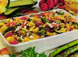 Pappardelle asparagi, zucchine e peperoni