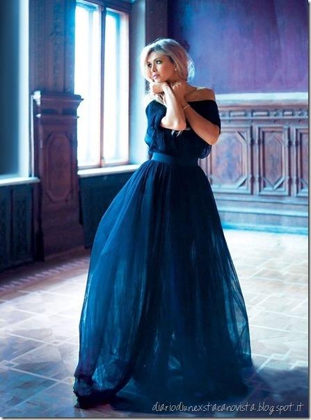 Vera Brezhneva wearing Ulyana Sergeenko dress