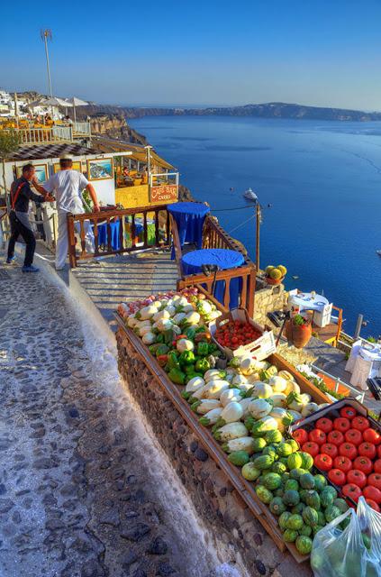 mercato a Santorini