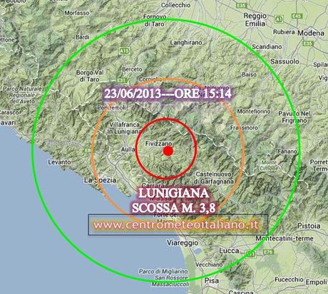 La mappa del terremoto