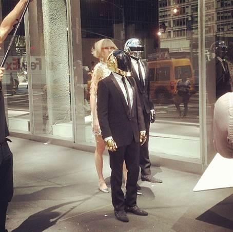 Karlie Kloss filming with the Daft Punk in Chloé