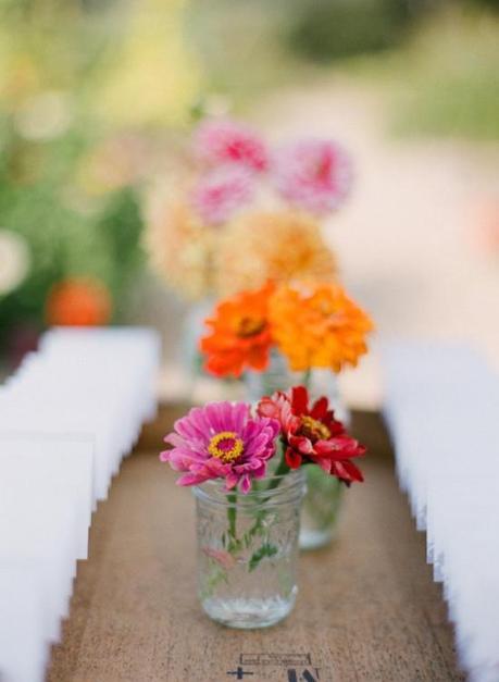 old-glass wedding centerpieces