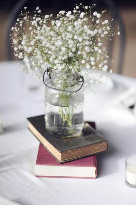 old-glass wedding centerpieces