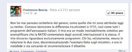 L’impresentabile Boccia e la gaffe sugli F35