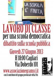 LAVORO DI CLASSE, per una scuola democratica” Cagliari giovedì 27 giugno alle 18.00