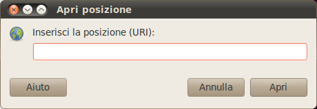 La finestra Apri posizione