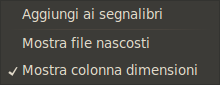 I menu di Gimp: crea, apri e dispositivi di cattura immagine.