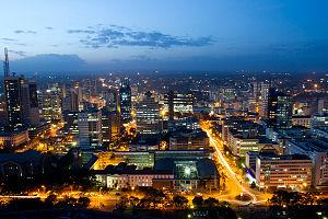 English: Nairobi evening skyline.