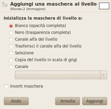 La finestra di dialogo Aggiungi maschera