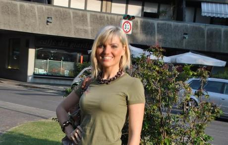 MAXI SKIRT AND A MILITARY GREEN TEE