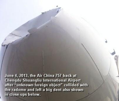 Singolare incidente aereo in Cina