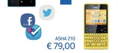 Nokia Asha 210 in Italia a 79 euro