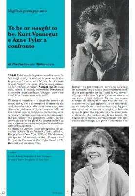 Kurt Vonnegut, Anne Tyler, Webzine Sul Romanzo