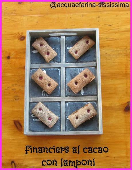 financiers chocolat avec framboises