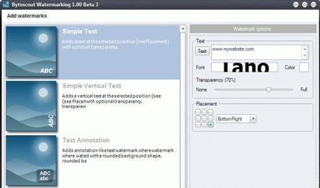Bytescout Watermarking - inserisci un marchio d'autore alle tue fotografie
