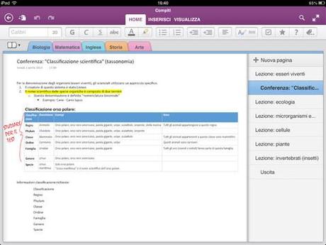 Microsoft OneNote per iPad iPad