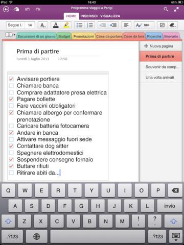 Microsoft OneNote per iPad iPad