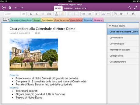 Microsoft OneNote per iPad iPad