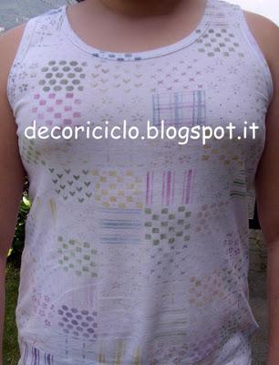 Canotta patchwork, dipinta a mano