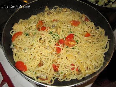 Piatti di pesce: Spaghetti ai cannolicchi