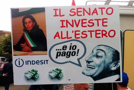 Manifestazione dei lavoratori Indesit