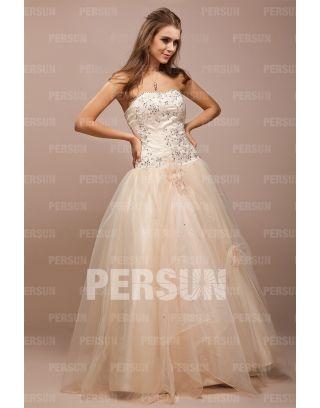 Realizzato a Mano in Tulle Sweetheart Fiori Abito Da Cerimonia