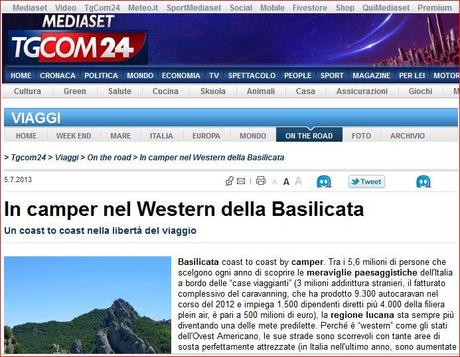 In camper nel Western della Basilicata: la regione lucana una delle mete predilette