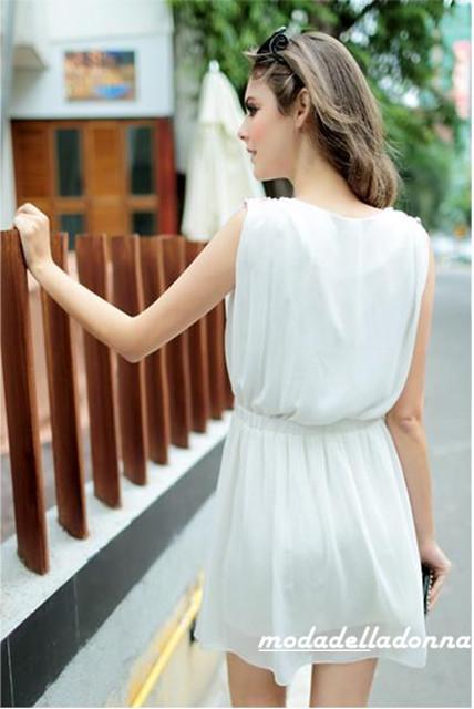 White chiffon dress for rainy day