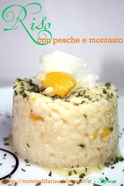 Riso con pesche e Montasio