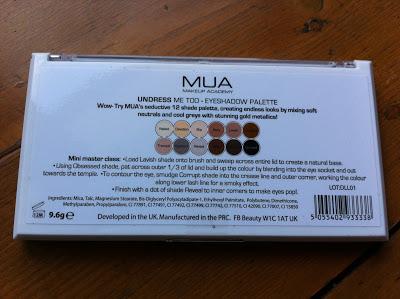 MUA Undress me too palette: review