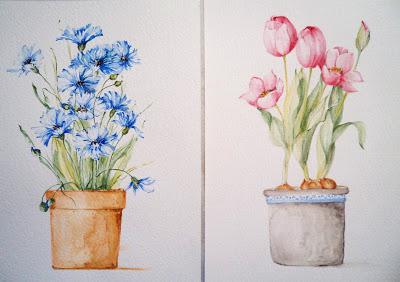 ACQUARELLI DI FIORI...in attesa che sboccino in giardino!