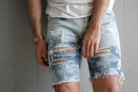 Acid wash shorts