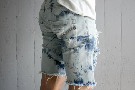 Acid wash shorts