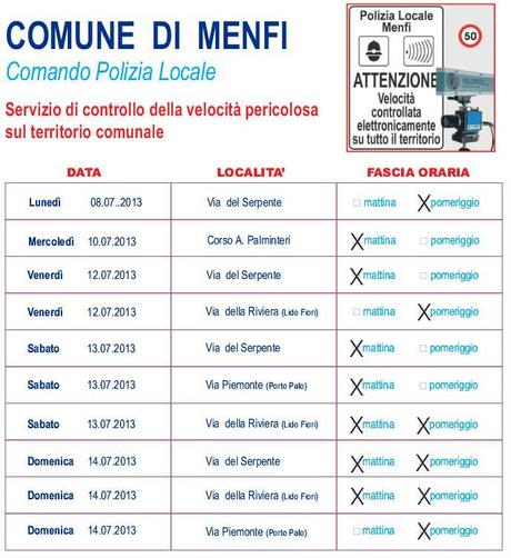 Calendario Postazioni Controlli