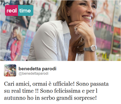 Benedetta Paroli sbarca a Real Time