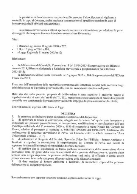 La Giunta Cattaneo approva la sanatoria per l'affaire Green Campus