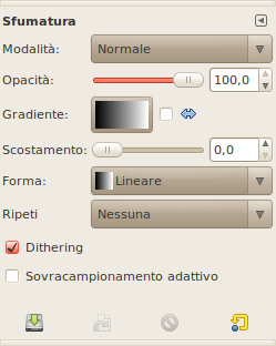 Opzioni dello strumento sfumatura