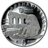 34017438 34000076 5 Euro Arg Small La moneta del Festival del centenario ha il conio di San Marino