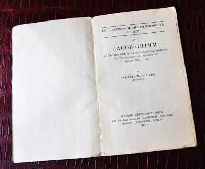 Jacob Grimm di W.P. Ker, edizione inglese 1915