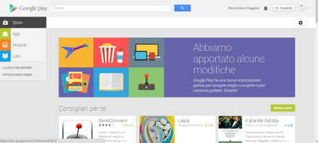 Google Play Store, nuova interfaccia web