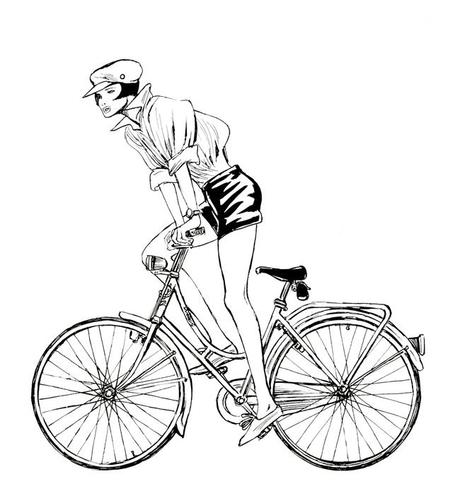 Guido Crepax,  ritratto di un artista -  Palazzo Reale di Milano - Valentina in bicicletta